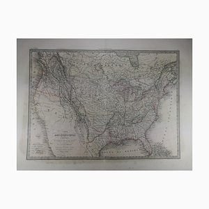 Antique Map of North Amerca Prior to the Mexican-American War 1838 First Edition of Pierre M. Lapie Map