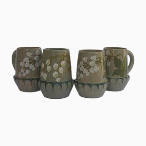 Circa 1900 Jugendstil Keramiktassen von Dalpayrat, 4 . Set