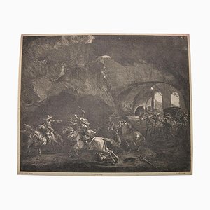 Cornelis II Visscher, Le Combat des cavaliers, Eau-forte sur Papier Vergé
