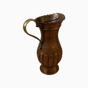 Ägyptischer Vintage Krug aus Kupfer mit Messinggriff, 1940er