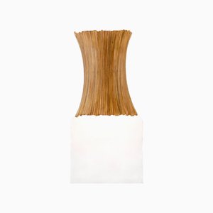 Handcrafted Up Down Sculptural Rattan Wall Sconce