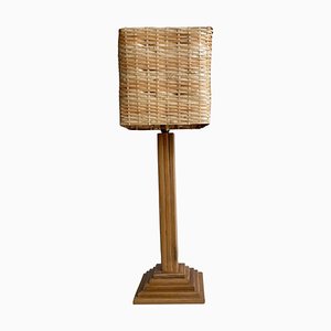 Lampe de Bureau Moderniste en Bambou Style Peter Blake