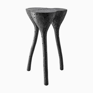 Live Edge Black Side Table or Nightstand by Donatas