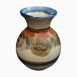 Vase en Céramique Peint à la Main, Allemagne de l'Ouest, Milieu du 20ème Siècle
