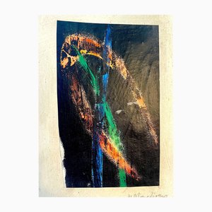 Maria Donata Papadia, Collage 1, Monotipo sobre tablero de madera pintada