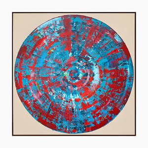 Bernhard Lang, Red Blue Circle, Pintura sobre lienzo, Enmarcado