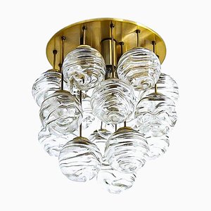 Doria Sputnik, años 60, 12 bolas de cristal de Murano y latón, Alemania