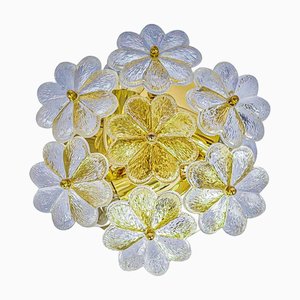 Plafonniers Floral avec Fleurs en Verre de Murano par Ernst Palme pour Palwa, Allemagne, 1970s, Set de 2