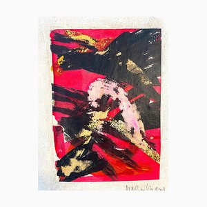 Maria Donata Papadia, Collage 3, Monotype on Painted Wood Board