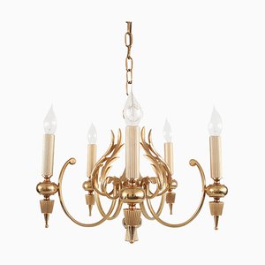 Italian Golden Chandelier by Angelo Gaetano Sciolari, 1960s