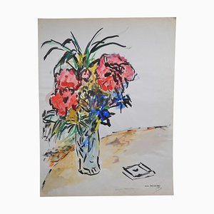 Alain Desormeaux "Still Life With Bouquet" 1971 - Öl, signiert und datiert