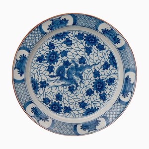 Griechische Keramik Schale mit Blau-Weißem Drachen Delft, 1722-1757