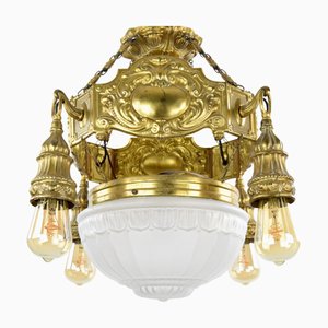 1900er Jugendstil Wiener Kronleuchter aus Messing