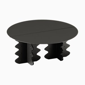 Round Coffee Table Wave Modern Metal Designer Side Table 33x14 Inch