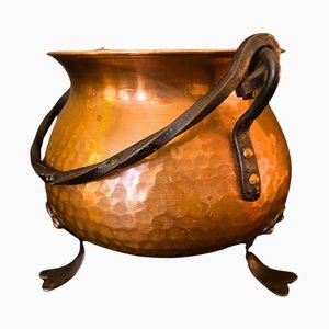 French Cauldron in Hammered Copper, Circa 1910