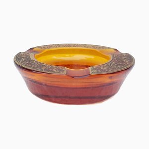 Cenicero serie Fipop pequeño de vidrio ámbar de Moser Karlsbad, ex Czechoslovakia, 1930