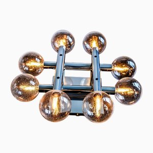 Kalmar Chrome Space Age Sputnik Atomium Rs Series Flush Mount by J. T. Kalmar, Austria, 1960s
