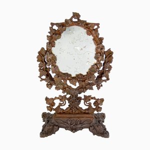 Espejo de mesa de hierro fundido de principios del siglo XX