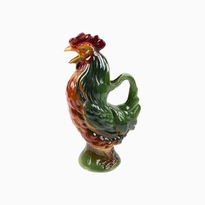 French Majolica Cat Pitcher Made by St Clement, Early 20th Century