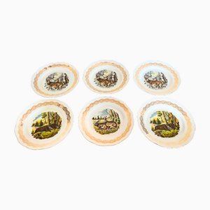 Limoges Hunting Plates Set, 1930, Set of 6
