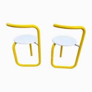 Sillas plegables estilo Pop Art de metal de Meblo, ex Yugoslavia, años 70. Juego de 2