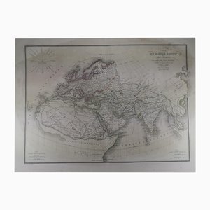 Mappa del mondo conosciuta da Greci e Romani. Un'edizione originale del 1838 di una mappa di Pierre M. Lapie.