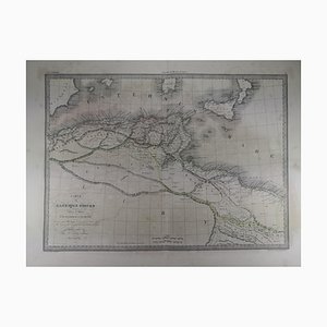 Antique Map of North Africa From the Roman Era, Original 1838 Edition of Pierre M. Lapie Map