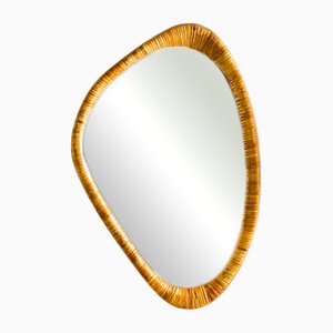 Miroir Mural Style Mid-Century en Rotin