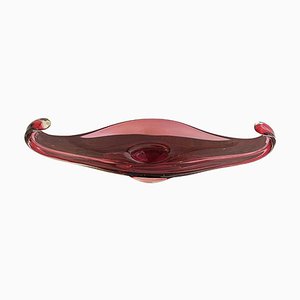 Vase Mid-Century en Verre Rouge, Italie, Circa 1960