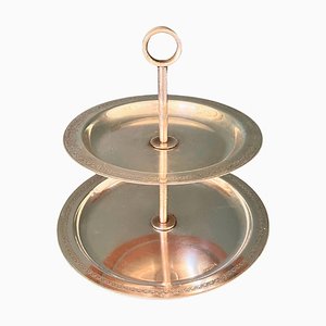 Soporte de servicio francés Art Déco vintage de plata, circa 1920