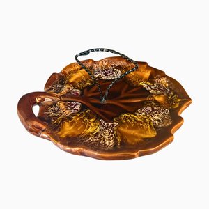 Mid Century French Majolica Ceramic Cheese Platter / Centrepiece, Circa 1950