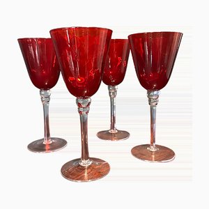 Verres à Vin ou à Champagne Rosenthal Studio-Line Ruby Circa 1980 - Set de 4
