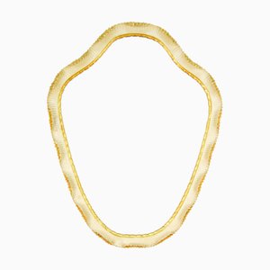 1940s Italian Gold Gilt Wood Gesso Scalloped Ruffle Wall Mirror in the Style of Osvaldo Borsani