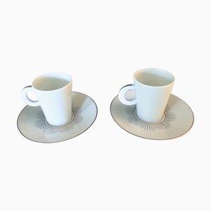 Bernardaud Limoges, Set de 2 Coffrets Tasses à Espresso et Soucoupes par Kenzo, Circa 1990