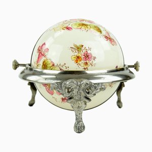 Early 20th Century Art Nouveau Turnover Caviar Bowl With Domed Ceramic Lid