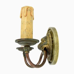 Early 20th Century Empire Style Bronze Lion Wall Lamp