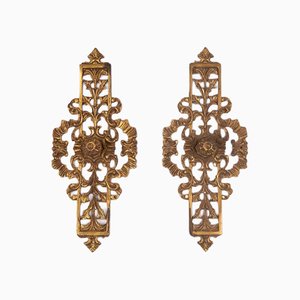 Grandes Poignées de Porte de Meuble Louis XVI en Bronze, Set de 2