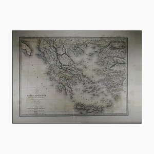 Antique Map of Ancient Greece Around Roman Times. An Original 1838 Edition by Pierre M Lapie Map.