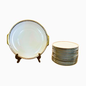 Antique French Limoges Porcelain Dinner Set for 12, 1915, Set of 70