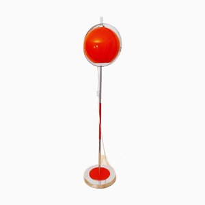 Lámpara de pie Globe de vidrio opalino, años 70 de Yugoslavia