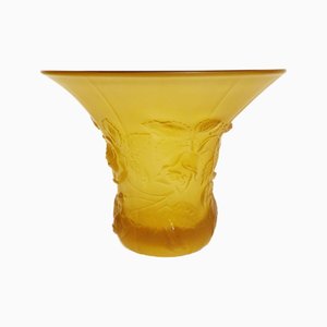 Jarrón de vidrio Barolac con estampado de rosas - Josef Inwald Glass - Checoslovaquia 30