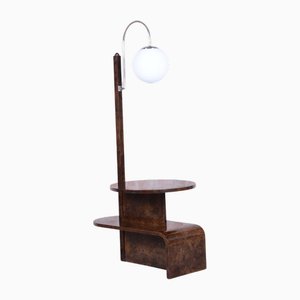 Art Deco Floor Lamp in Walnut attributed to J. Halabala for Up Závody, Czech, 1920s