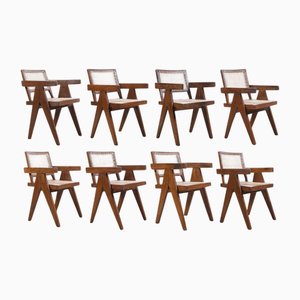 Mid-Century Modern PJ-SI-28-B Chairs by Pierre Jeanneret, 1956, Set of 8
