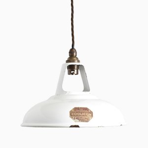 Lampe à Suspension Coolicon de 24 Pouces Blanche, 1940s