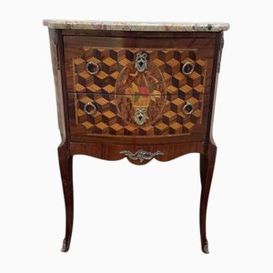 Small Transition Style Marquetry Chest of Drawers