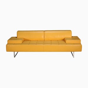 Yellow Leather Sofa from Poltrona Frau