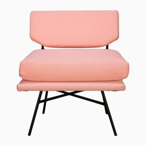 Poltrona Elettra Lounge rosa attribuita a BBPR Studio per Arflex