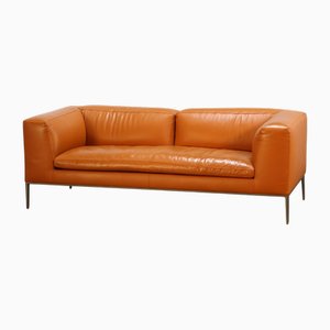 Orangefarbenes Michel Sofa aus Leder, Antonio Citterio für B&B Italia zugeschrieben, 2010er