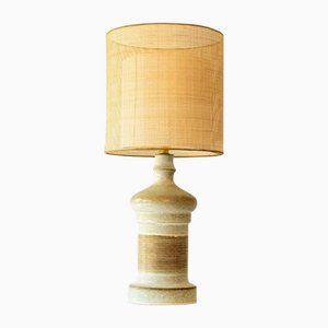 Large Braun Beige Ceramic Table Lamp by R. Houben, 1970