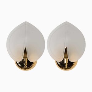 Opaline Glass Wall Lights from Limburg, Set of 2